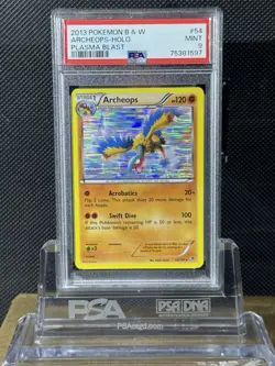 2013 POKEMON BLACK & WHITE PLASMA BLAST #54 ARCHEOPS-HOLO PSA 9 MINT - Image 1