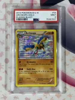 2013 POKEMON BLACK & WHITE PLASMA BLAST #54 ARCHEOPS-HOLO PSA 9 MINT - Image 3