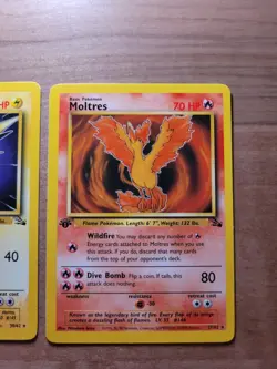 Pokemon TCG 1st Edition Vintage Fossil Articuno, Zapdos, And Moltres - Image 4