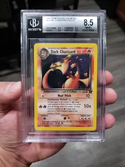 Pokemon BGS 8.5 Dark Charizard #4 Holo Team Rocket Unlimited 2000 English - Image 1