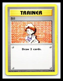 💥 Trainer Bill | Pokemon TCG 1999 | (Shadowless Set) Non Holo Vintage # 91/102 - Image 1