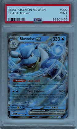 2023 POKEMON MEW EN-151 #009 BLASTOISE EX PSA 9 - Image 1