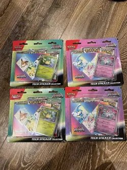 Pokemon TCG Prismatic Evolutions Tech Sticker Collection Set Lot Of 4 Sealed New - Image 1