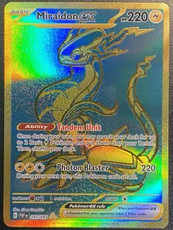 Miraidon ex Full Art Gold HR 243/091 Pokemon TCG Paldean Fates Gold Hyper Rare - Image 2