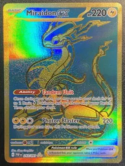 Miraidon ex Full Art Gold HR 243/091 Pokemon TCG Paldean Fates Gold Hyper Rare - Image 3