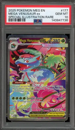 Pokemon Mega Venusaur ex Mega Evolution Special Illustration Rare #177 PSA 10 - Image 1