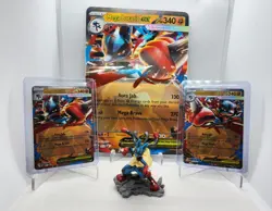 Pokemon Mega Lucario ex Collector Set! 3 Cards+Figure! Mega Evolutions! Gift Set - Image 1