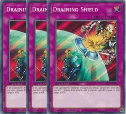 Yugioh - Draining Shield x 3 - 1st Edition - NM - Plus Free Holographic Card - Image 1