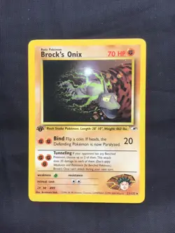 Pokemon Cards: Gym Heroes 1st Edition Rare: Brock's Onix 21/132 - Image 1