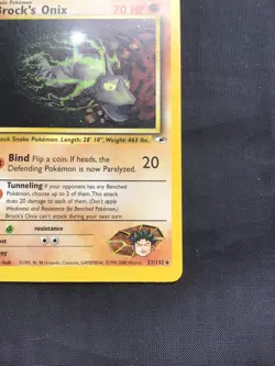 Pokemon Cards: Gym Heroes 1st Edition Rare: Brock's Onix 21/132 - Image 4