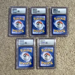 Pokemon CGC Graded 5 Cards Squirtle Charizard Bulbasaur Pikachu Rainbow Energy - Image 2
