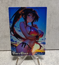 Akeno Himejima Trading Card Waifu Goddess Story Anime Girl holo Karte Manga Full - Image 1