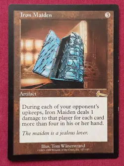 Magic The Gathering URZA'S LEGACY IRON MAIDEN artifact card MTG - Image 1