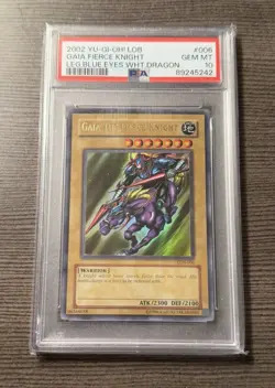 2002 Yu-Gi-Oh LOB Gaia the Fierce Knight PSA 10 GEM MINT Unlimited OG PRINT - Image 1