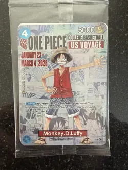 One Piece Monkey D. Luffy College Basketball US Voyage Promo Card P-055 Rutgers - Image 1