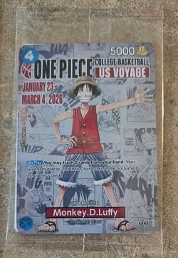 Bandai Namco One Piece Card Monkey.D.Luffy US Voyage Promo Holo W/ IL POSTER CLN - Image 1