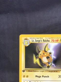 Pokemon Cards: Gym Heroes 1st Edition Rare: Lt. Surge's Raichu 28/132 - Image 2