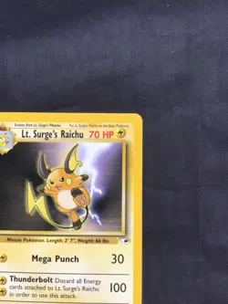 Pokemon Cards: Gym Heroes 1st Edition Rare: Lt. Surge's Raichu 28/132 - Image 3