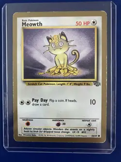 Meowth Gold Bordered Promo Fruit Roll Up Vintage Pokemon TCG Card 56/64 HP - Image 2