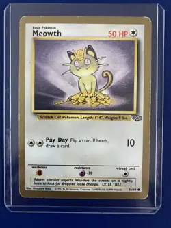 Meowth Gold Bordered Promo Fruit Roll Up Vintage Pokemon TCG Card 56/64 HP - Image 3