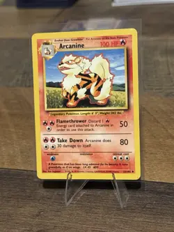 Arcanine 23/102 Base Set Unlimited Rare NM Pokemon Card 1999 Clean Near Mint - Image 1