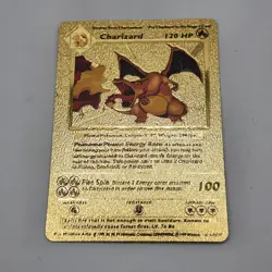 1999 Pokemon Charizard Gold Foil Textured Card 4/102 NM - Image 1