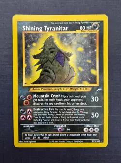 Shining Tyranitar 113/105 Neo Destiny Unlimited Holo Pokemon Card LP - Image 1