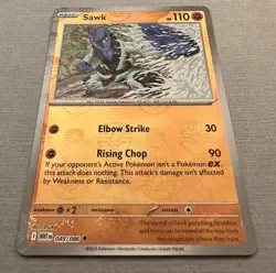 Pokemon TCG White Flare Sawk Masterball Holo Card 049/086 English Edition - Image 1