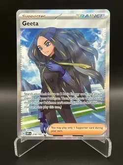 Geeta 218/197 - Obsidian Flames Full Art Trainer Ultra Rare Pokemon TCG Card - Image 1
