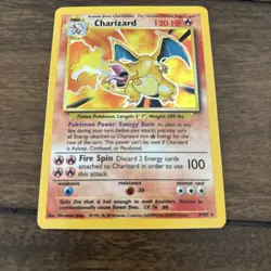 Vintage Pokemon Holo Charizard Card (4/102) Original 1999 Base Set Ungraded - Image 2