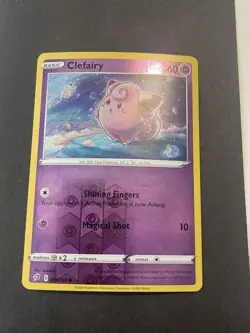 SHIPS SAME DAY Pokemon Card Clefairy 074/192 Reverse Holo Psychic Type 2020 - Image 1