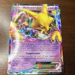 MINT Alakazam EX Holo 25/124, 2016 XY, Pokemon TCG Card - Image 1