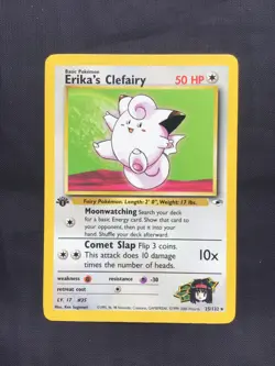 Pokemon Cards: Gym Heroes 1st Edition Rare: Erika's Clefairy 25/132 - Image 1
