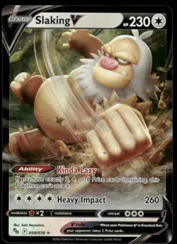 Pokemon Cards Slaking V 058/078 Pokemon GO Holo Rare V NM - Image 1