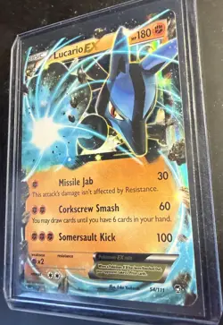 Pokemon TCG Lucario EX Holo Card XY-Furious Fists Series 54/111 - Image 3