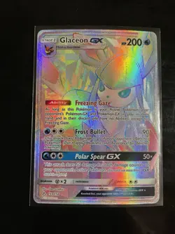 Pokemon Glaceon GX Secret Rare Full Art Holo 159/156 SM Ultra Prism Card - Image 1