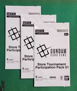 Gundam Card Game Store Tournament Participation Pack 01 X Three Packs - Image 1
