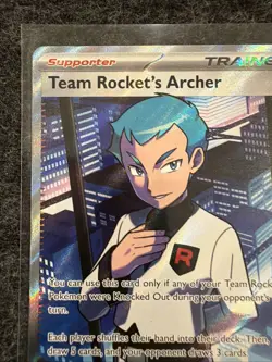 Pokemon TCG Team Rockets Archer Destined Rivals Super Rare Trainer Card 223/182 - Image 4