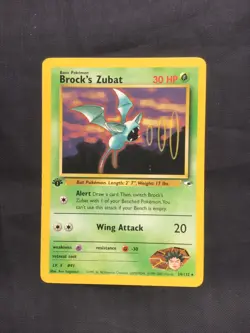 Pokemon Cards: Gym Heroes 1st Edition Rare: Brock's Zubat 24/132 - Image 1