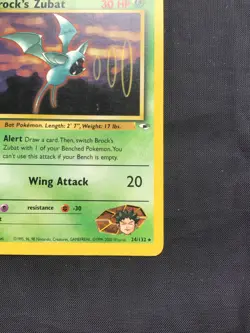 Pokemon Cards: Gym Heroes 1st Edition Rare: Brock's Zubat 24/132 - Image 4