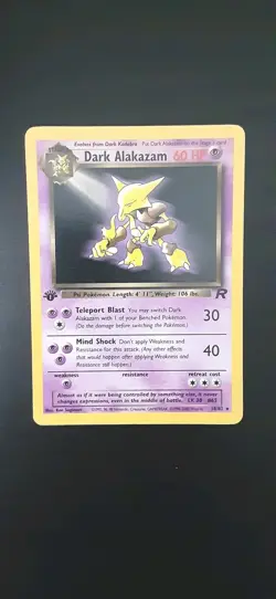 Pokemon Dark Alakazam TCG Card 18/82 Non-Holo 1st Edition - Image 1