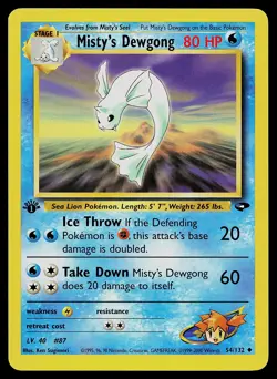 Pokemon Card - Misty's Dewgong Gym Challenge 54/132 Uncommon 1st Edition - Image 1