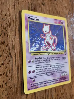 Pokemon TCG Mewtwo Base Set 2 Holo Rare Card 10/130 Vintage WOTC MP - Image 4