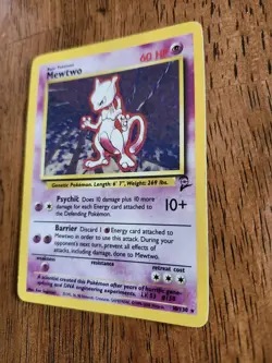 Pokemon TCG Mewtwo Base Set 2 Holo Rare Card 10/130 Vintage WOTC MP - Image 5