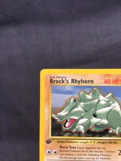 Pokemon Cards: Gym Heroes 1st Edition Rare: Brock's Rhyhorn 22/132 - Image 2