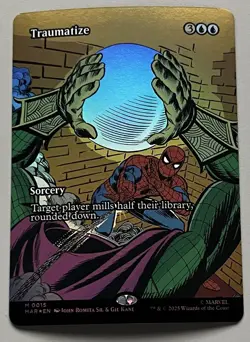 MTG Marvel Universe Traumatize Sorcery MYTHIC FOIL #0015 - Image 1