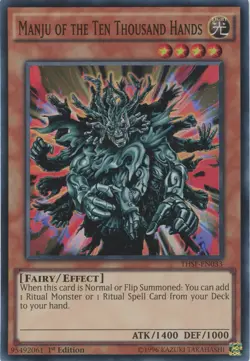 Yugioh Manju Of The Ten Thousand Hands THSF-EN033 Super Rare LP - Image 1