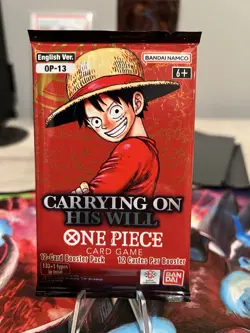 1x English OP13 One Piece TCG Carrying On His Will Booster Packs 🔥 - Image 1