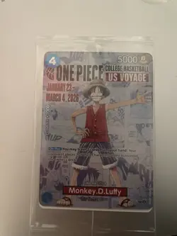 Bandai One Piece CCG Monkey D. Luffy P-055 College Basketball US Voyage Promo - Image 1