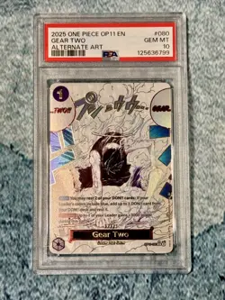 ONE PIECE-LUFFY-Gear Two (Alt Art) (OP11-080) A Fist of Divine Speed- (PSA 10) - Image 1